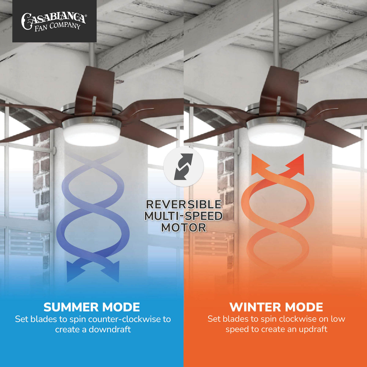 Casablanca 56 inch Correne Brushed Nickel Ceiling Fan with LED Light Kit and Handheld Remote