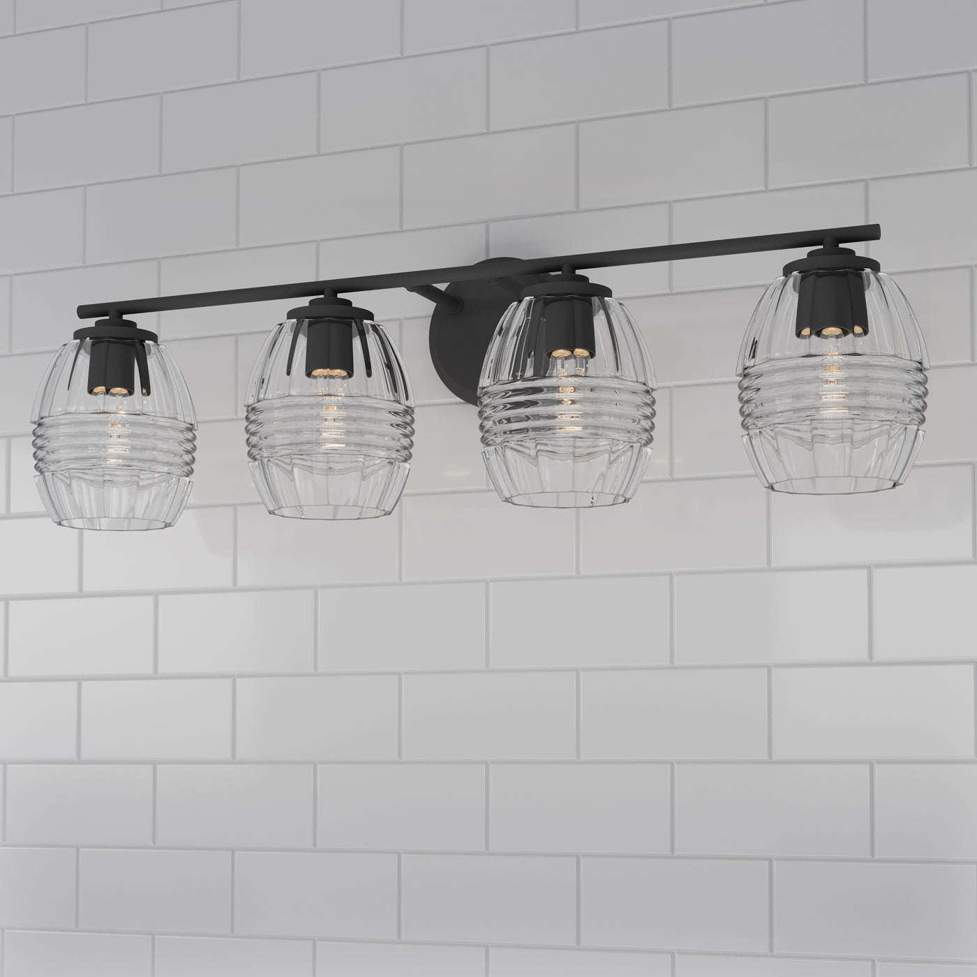 30.5'' Miravelle Matte Black 4 Light Bath Vanity