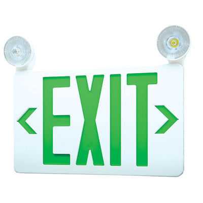 11.75-inch Green Exit and Emergency Combo Light