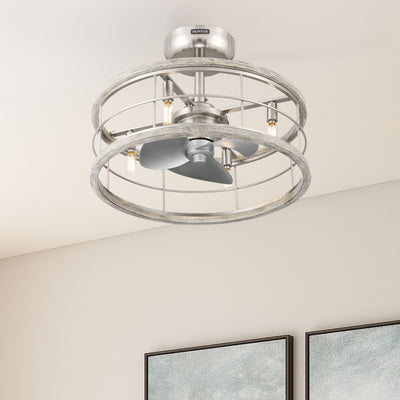 22 inch Bridgette Fandelier Brushed Nickel Ceiling Fan with Light Kit and Handheld Remote
