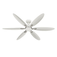 Casablanca 60 inch Azalea ENERGY STAR® Fresh White Damp Rated Ceiling Fan with LED Light Kit and Wall Control and Handheld Remote