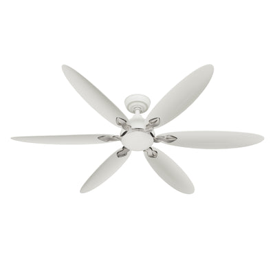 Casablanca 60 inch Azalea ENERGY STAR® Fresh White Damp Rated Ceiling Fan with LED Light Kit and Wall Control and Handheld Remote