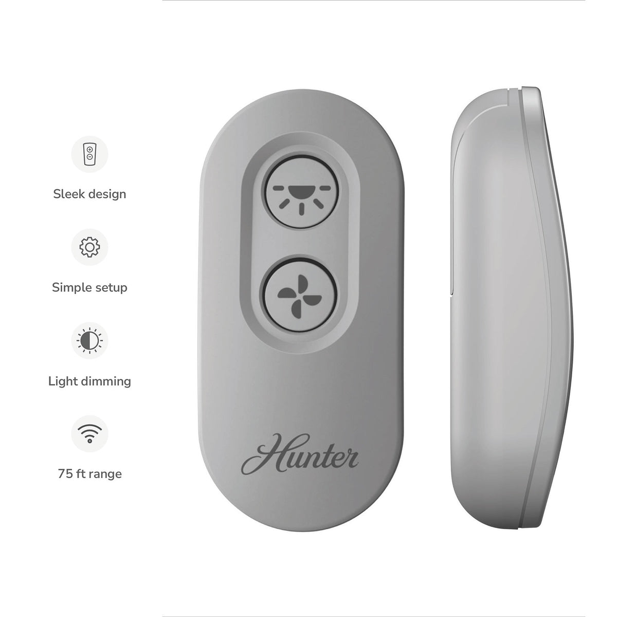 Hunter On-Off Handheld Grey Remote with Receiver