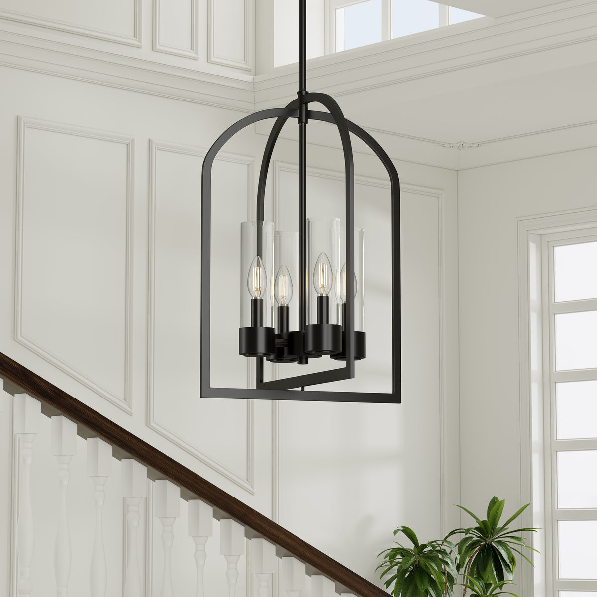 19.5'' Evandrel Matte Black 4 Light Pendant
