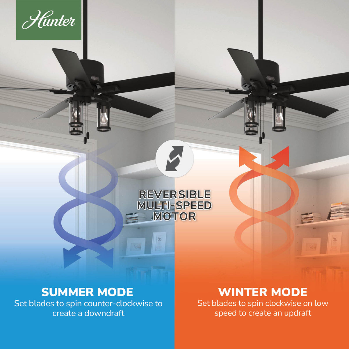 52 inch Lawndale Matte Black Damp Rated Ceiling Fan with LED Light Kit and Pull Chain