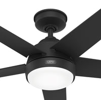 52 inch Skyflow Matte Black WeatherMax Indoor / Outdoor Ceiling Fan with LED Light Kit and Wall Control