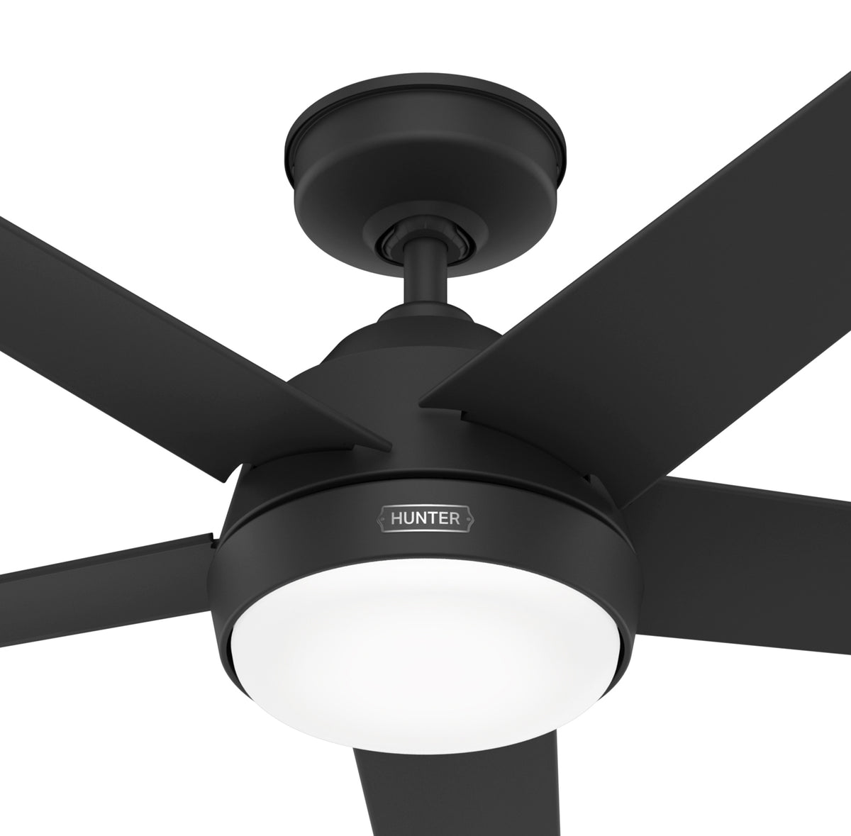 52 inch Skyflow Matte Black WeatherMax Indoor / Outdoor Ceiling Fan with LED Light Kit and Wall Control