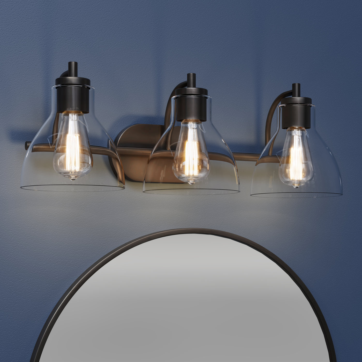 25.25'' Knightsdale Matte Black 3 Light Bath Vanity