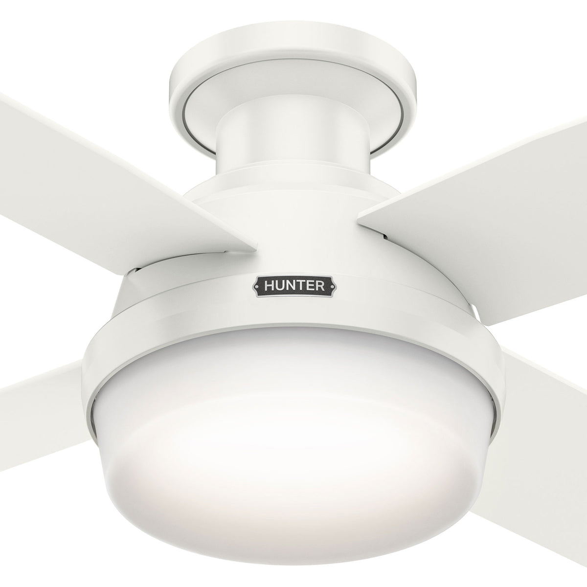 44 inch Dempsey Fresh White Low Profile Ceiling Fan with LED Light Kit and Handheld Remote