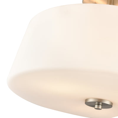 11.25'' Laphia Brushed NickelEtched Opal 3 Light Semi-Flush Mount