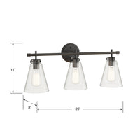 26'' Aliza Matte Black 3 Light Bath Vanity