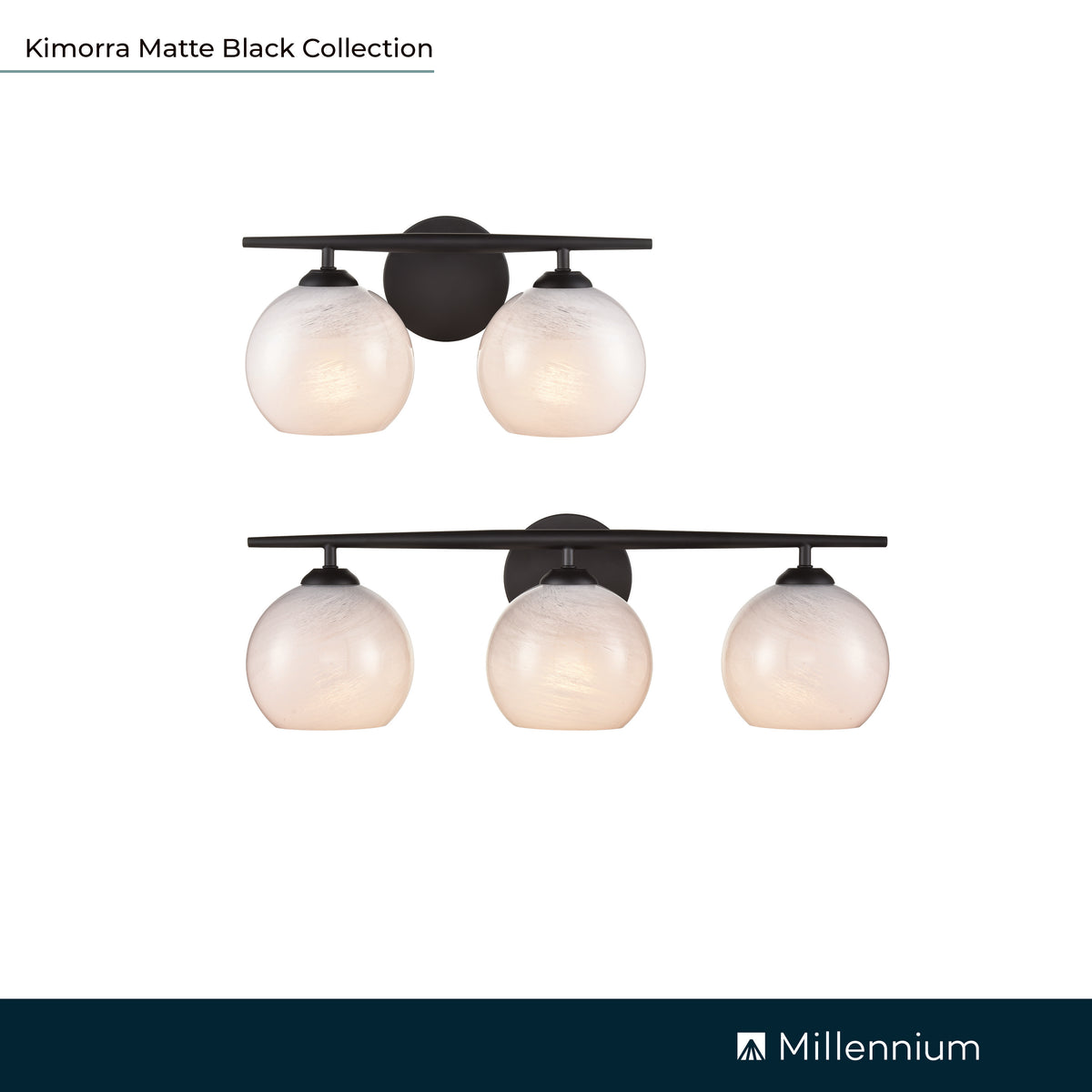 24'' Kimorra Matte Black 3 Light Bath Vanity