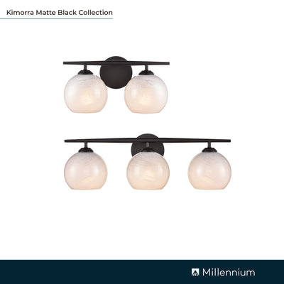 24'' Kimorra Matte Black 3 Light Bath Vanity