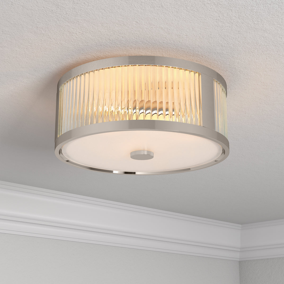 5.5'' Ardezia Polished Nickel 3 Light Flush Mount
