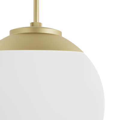 Hepburn 12-inch 1-light Modern Brass Globe Pendant with Cased White Glass