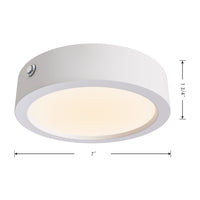 7-inch White Wall Light with 5-CCT Selectable White and 17W Output