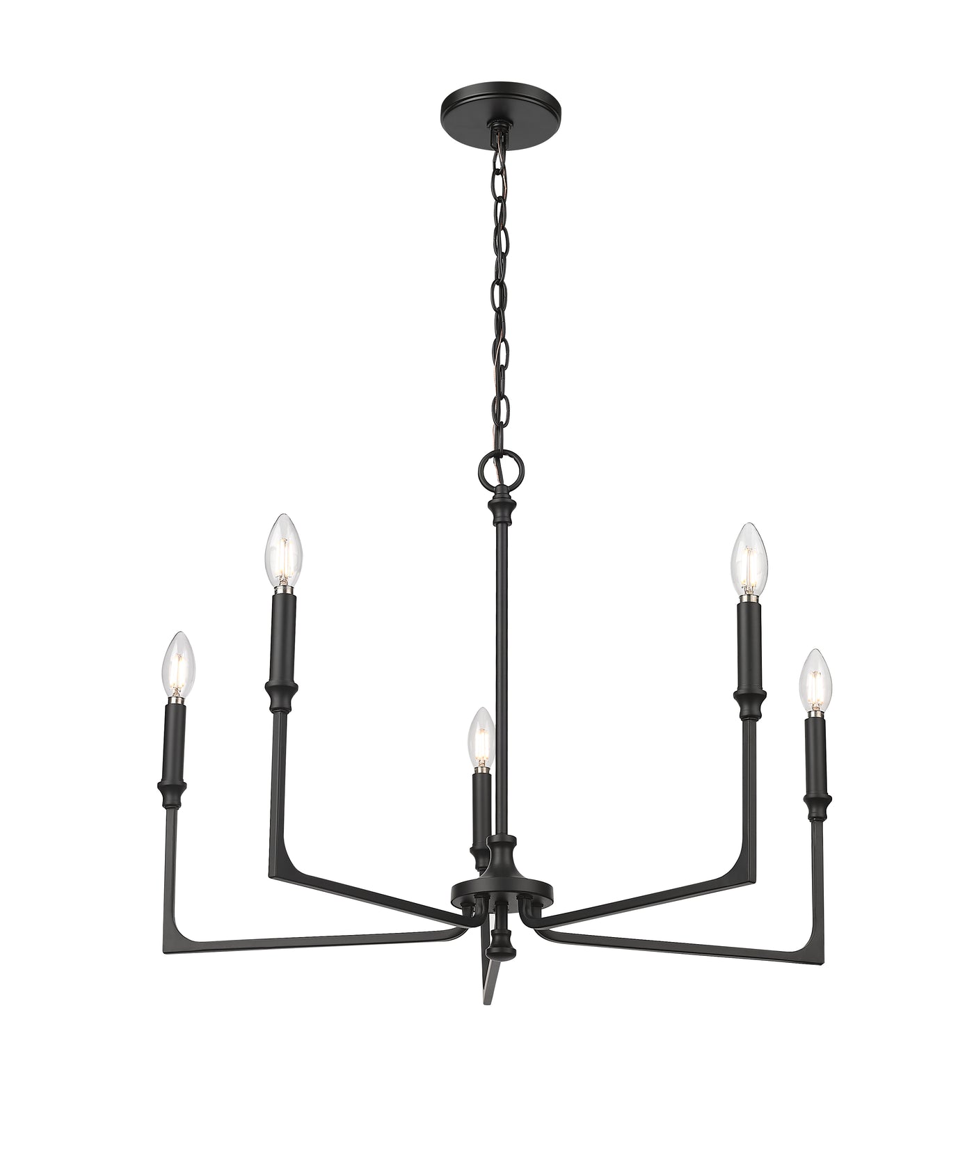 21'' Azara Matte Black 5 Light Chandelier