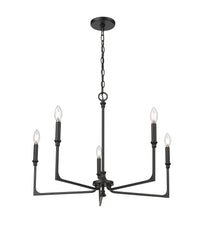21'' Azara Matte Black 5 Light Chandelier