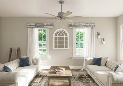 52 inch Gilrock Matte Silver Ceiling Fan and Pull Chain