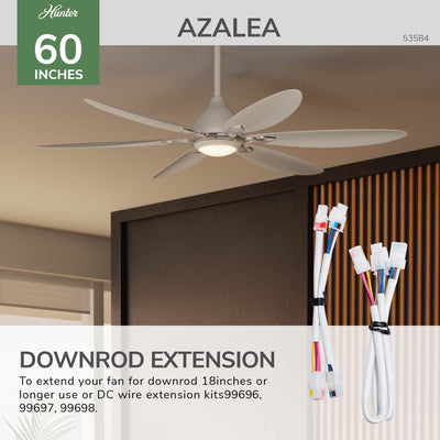 Casablanca 60 inch Azalea ENERGY STAR® Fresh White Damp Rated Ceiling Fan with LED Light Kit and Wall Control and Handheld Remote