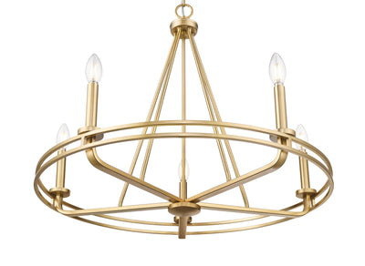 23'' Jody Vintage Brass 5 Light Chandelier
