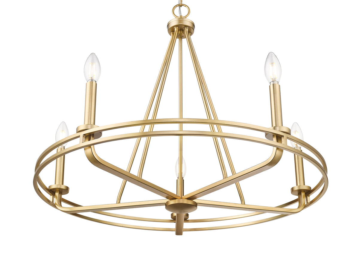 23'' Jody Vintage Brass 5 Light Chandelier