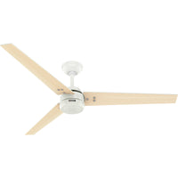 60 inch Cassius ENERGY STAR® Fresh White Damp Rated Ceiling Fan and Wall Control