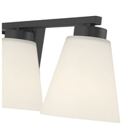 31-inch Strayhan Matte Black 4-Light White Frosted Glass Bathroom Vanity Light
