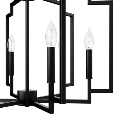 Zoanne 24-inch 6-light Matte Black Lantern Chandelier