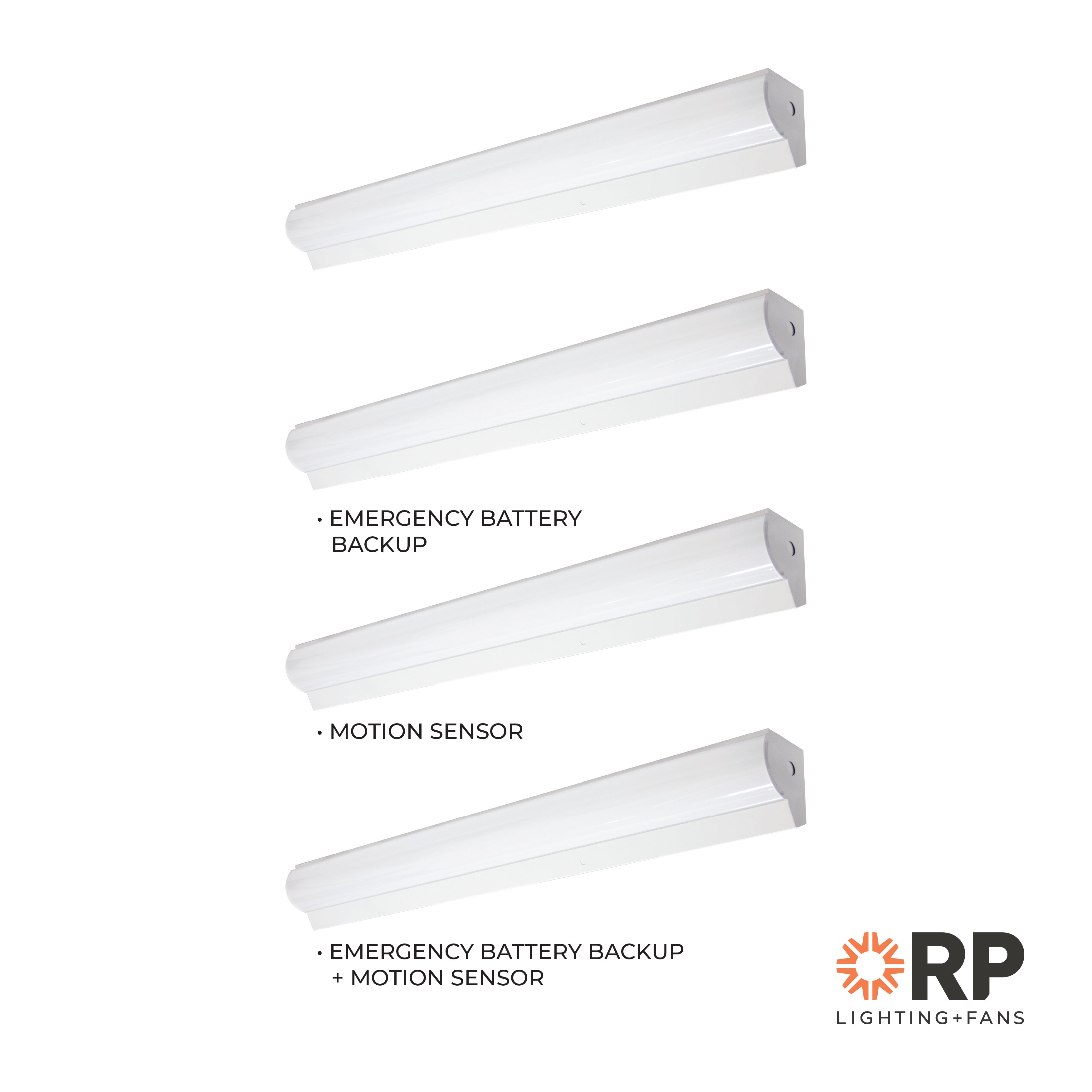 4-foot White Stairwell Light with 3-CCT Selectable White, Emergency Battery Backup and Motion Sensor