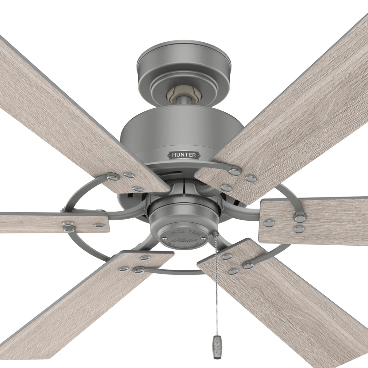 52 inch Gilrock Matte Silver Ceiling Fan and Pull Chain