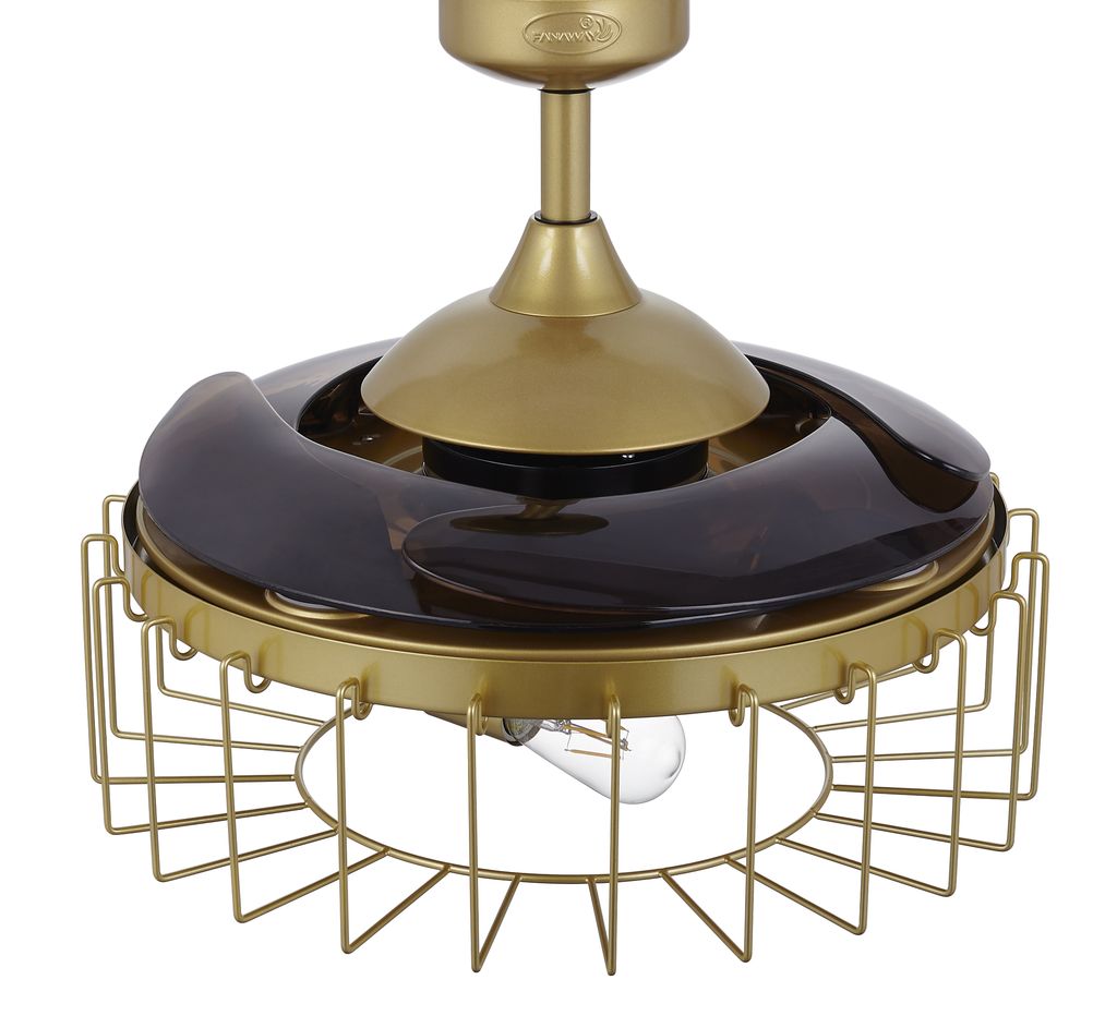 48 Inch Antique Gold Retractable Blade Ceiling Fan