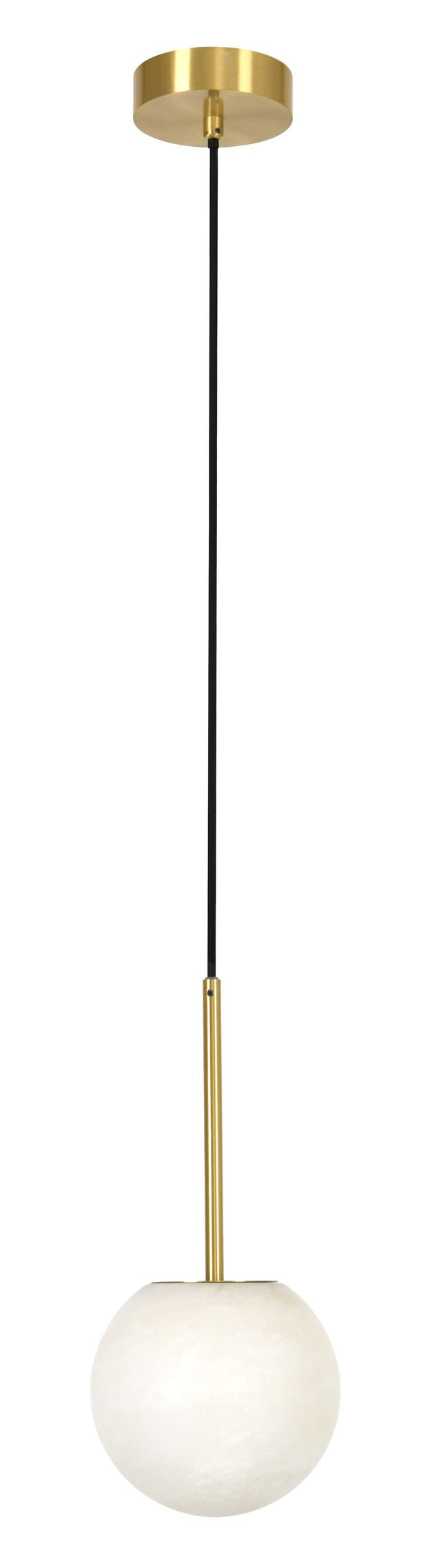 Lucent 1 Light Brass Pendant Light 6 Inch Alabaster