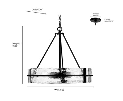 17.25'' Rezi Matte Black 3 Light Pendant