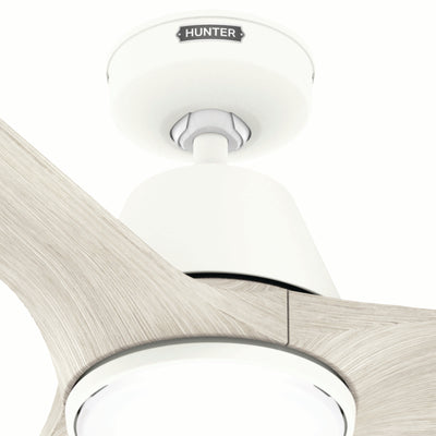 60 inch Aeronaut Wi-Fi ENERGY STAR® Matte White Damp Rated Ceiling Fan with LED Light Kit and Handheld Remote