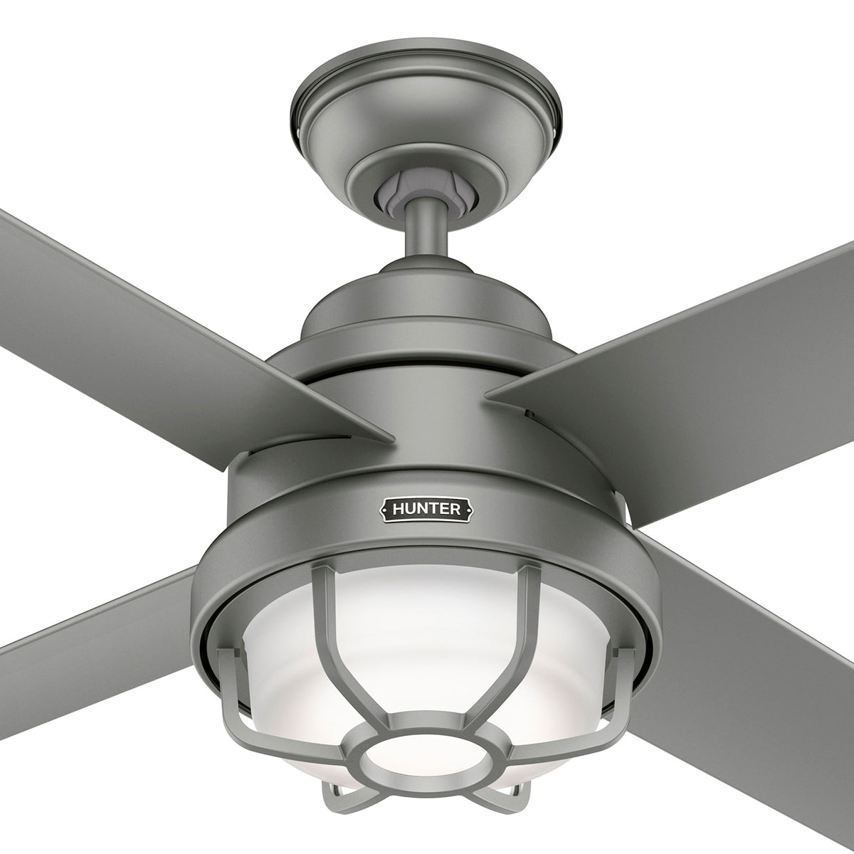 54 inch Searow Matte Silver WeatherMax Indoor / Outdoor Ceiling Fan with LED Light Kit and Wall Control