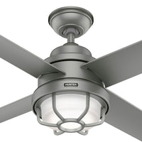 54 inch Searow Matte Silver WeatherMax Indoor / Outdoor Ceiling Fan with LED Light Kit and Wall Control
