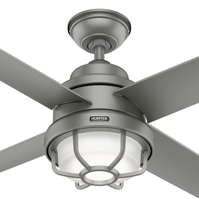 54 inch Searow Matte Silver WeatherMax Indoor / Outdoor Ceiling Fan with LED Light Kit and Wall Control