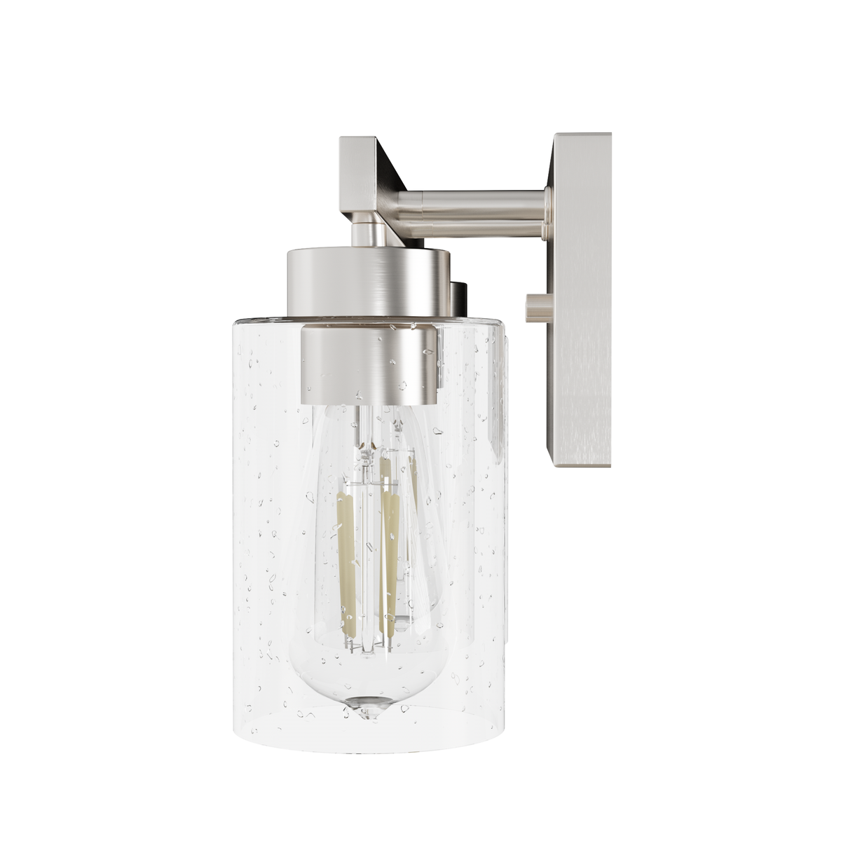 Hartland 13-inch 2-light Brushed Nickel Vanity Light with Seeded Glass