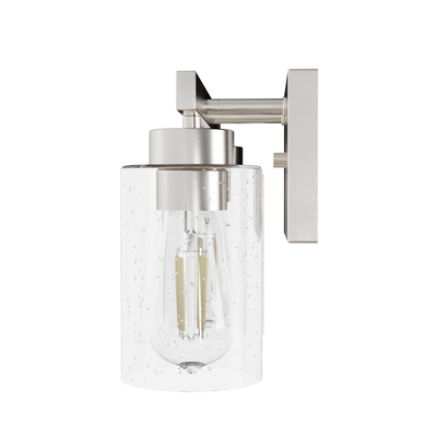 Hartland 13-inch 2-light Brushed Nickel Vanity Light with Seeded Glass