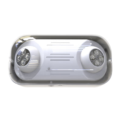 12-inch White Outdoor Emergency Light with 5W Output and 120-277V Input