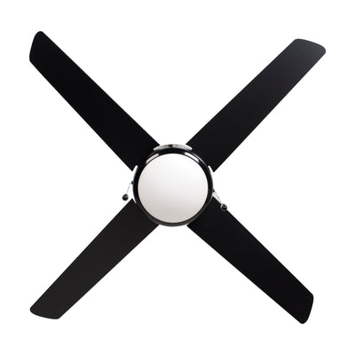 50 Inch Europa AC Black Indoor Ceiling Fan 4-Blade 2 Lights Reversible