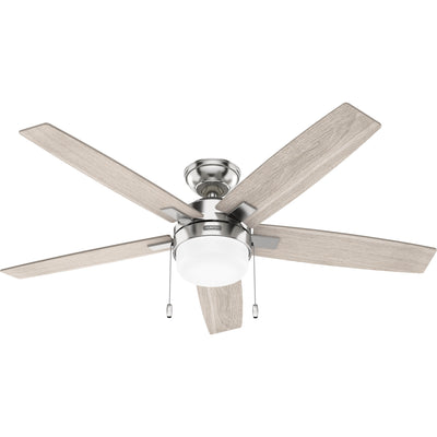 52 inch Anisten Brushed Nickel Ceiling Fan with LED Light Kit and Pull Chain