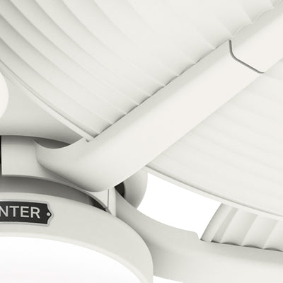 52 inch Tropic View Matte White Damp Rated Ceiling Fan with LED Light Kit and Wall Control