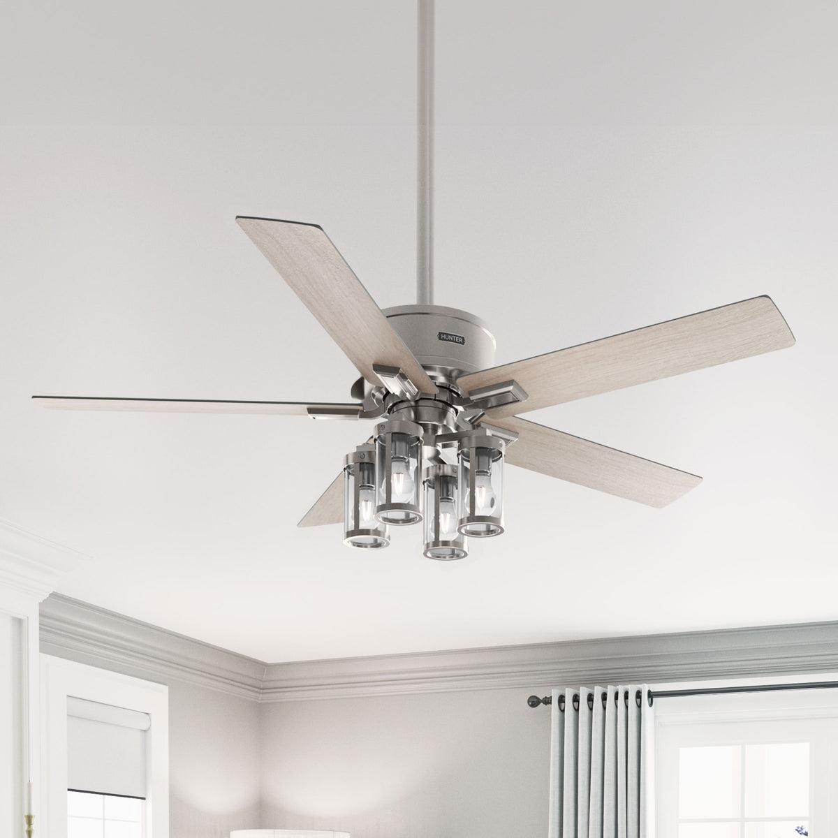 52 inch Astwood II  Brushed Nickel Ceiling Fan with LED Light Kit and Handheld Remote