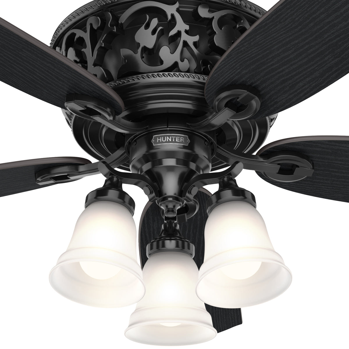 54 inch Promenade ENERGY STAR® Gloss Black Ceiling Fan with LED Light Kit and Handheld Remote