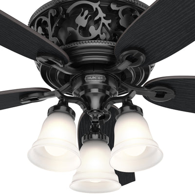 54 inch Promenade ENERGY STAR® Gloss Black Ceiling Fan with LED Light Kit and Handheld Remote