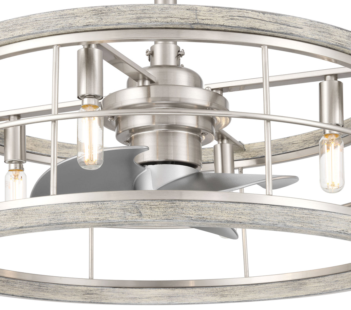 22 inch Bridgette Fandelier Brushed Nickel Ceiling Fan with Light Kit and Handheld Remote