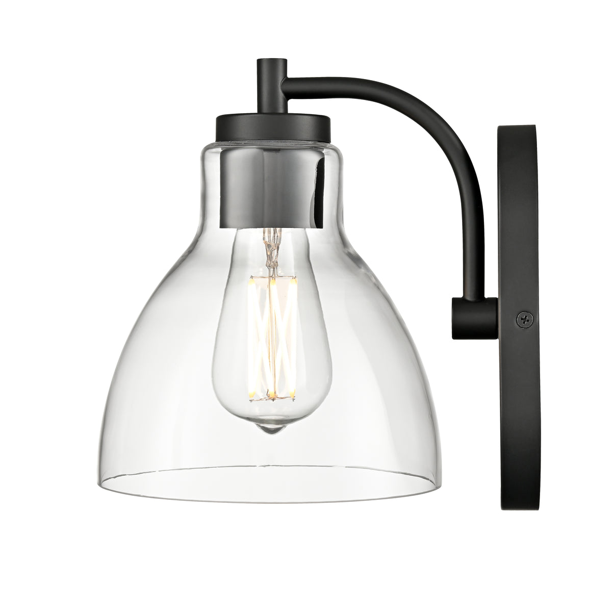 7'' Knightsdale Matte Black 1 Light Wall Sconce