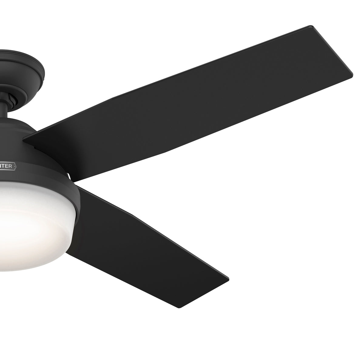 52 inch Dempsey Matte Black Ceiling Fan with LED Light Kit and Handheld Remote